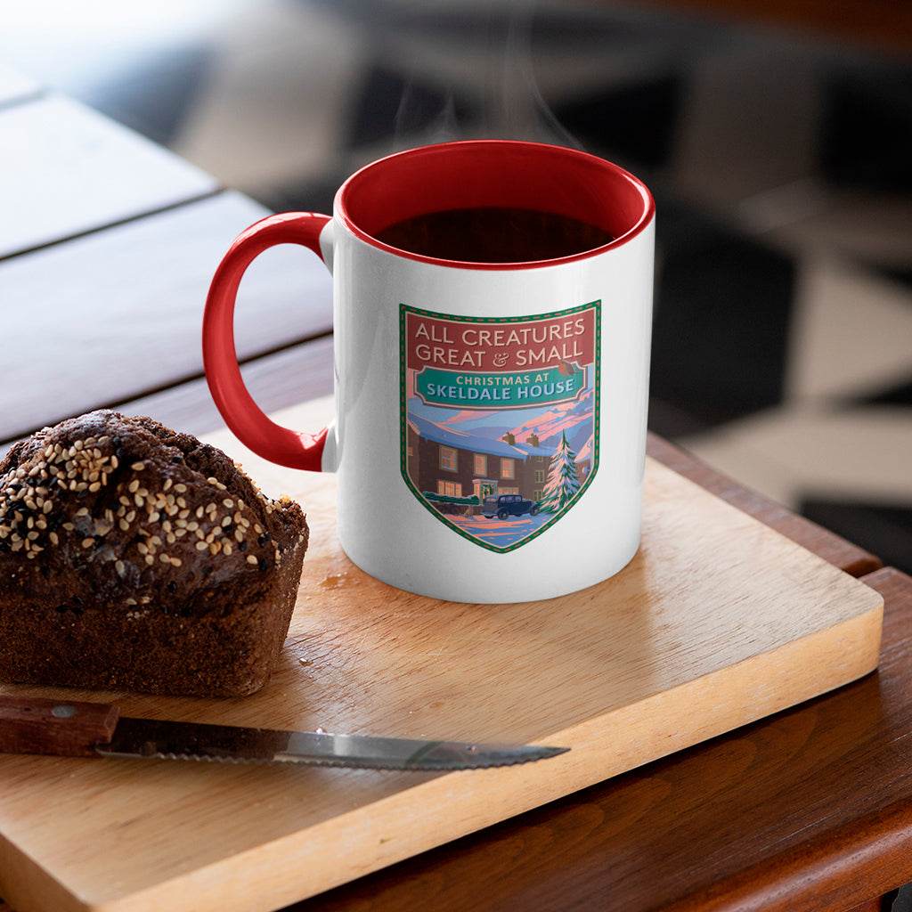 All Creatures Great and Small - Christmas at Skeldale House Mug - Red Interior