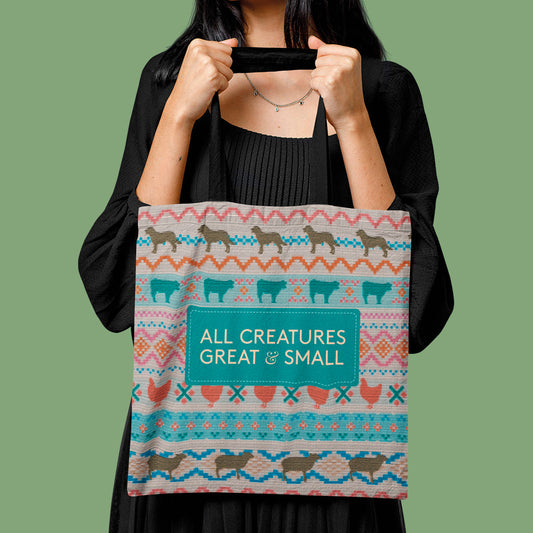 All Creatures Great and Small - Farmyard Animals Edge-to-Edge Tote Bag