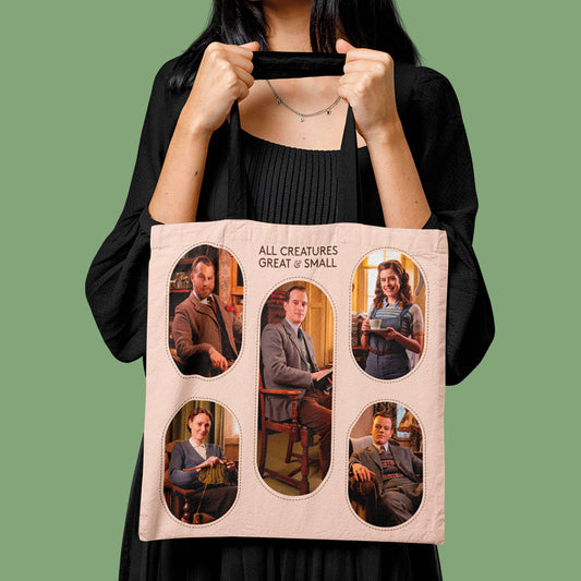 All Creatures Great and Small - Cast Collage Edge-to-Edge Tote Bag