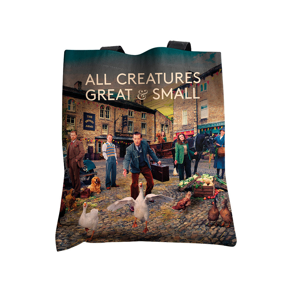 All Creatures Great and Small - Darrowby Market Scene Edge-to-Edge Tote Bag