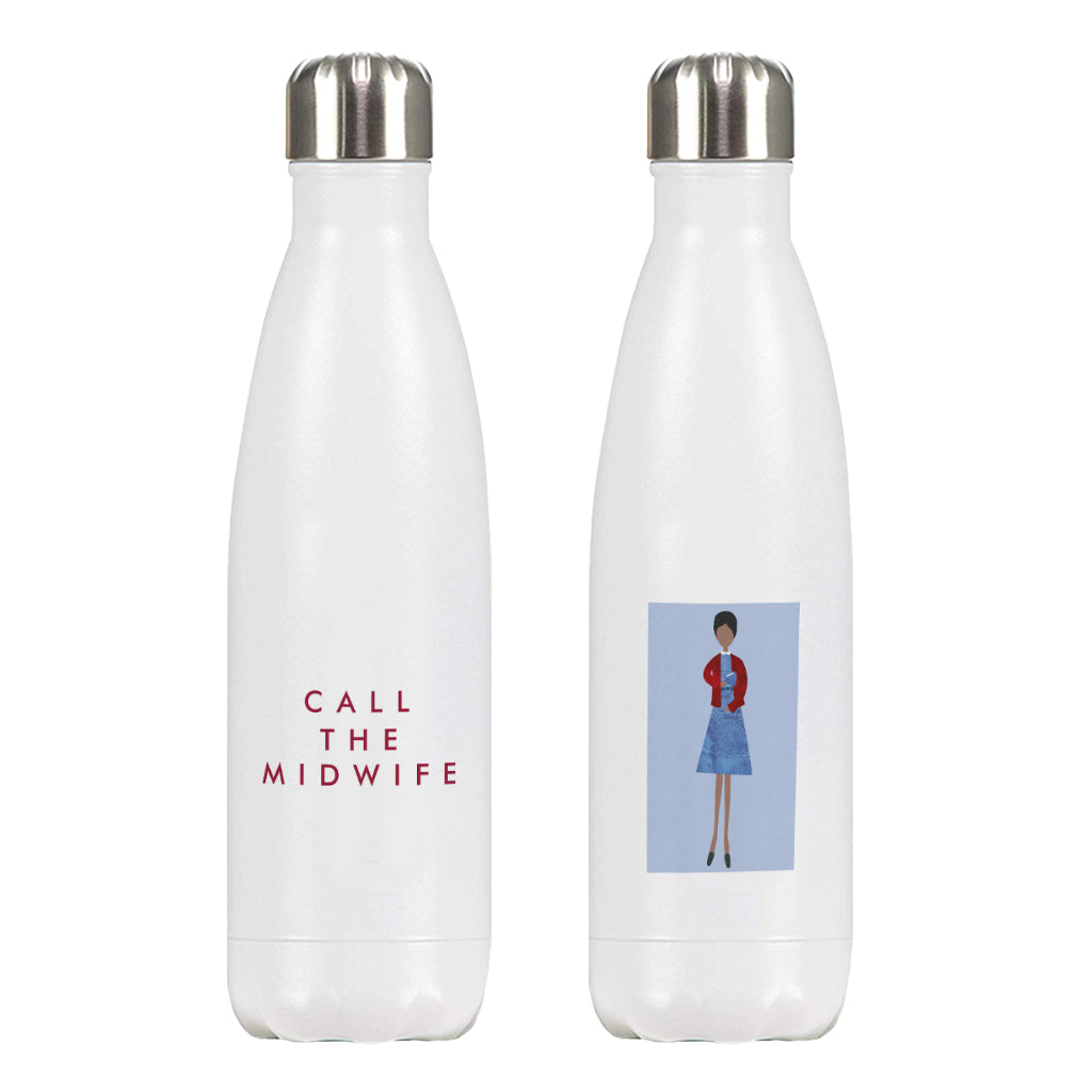 Call The Midwife "Blue Portrait" 500ml Stainless Steel Water Bottle – Pale Blue