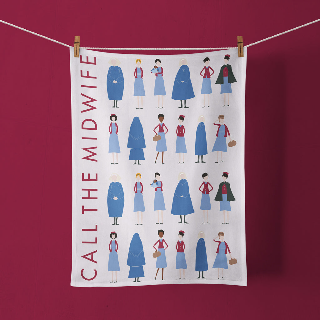 Call The Midwife "Characters of Poplar" 100% Cotton Tea Towel – 70cm x 50cm
