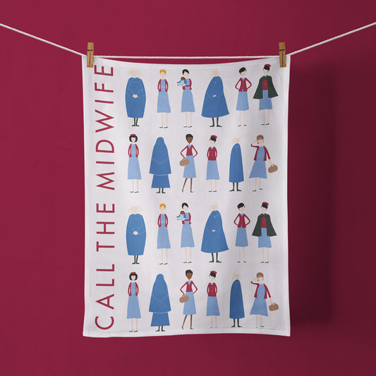 Call The Midwife "Characters of Poplar" 100% Cotton Tea Towel – 70cm x 50cm