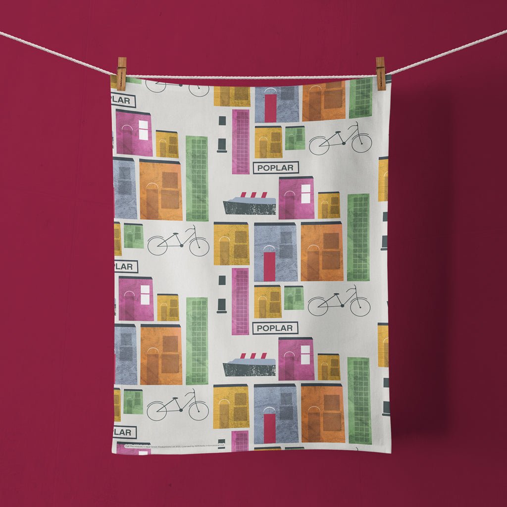 Call The Midwife "Poplar Landmarks" 100% Cotton Tea Towel – 70cm x 50cm