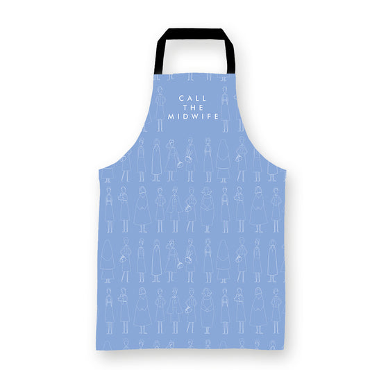 Call The Midwife Blue Outline Print Apron – 100% Cotton
