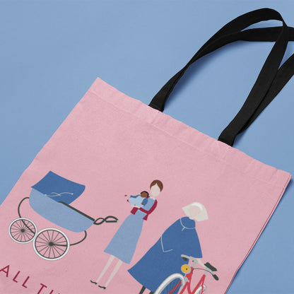 Call The Midwife "Poplar Scene" Pink Cotton Tote Bag – 40x40cm