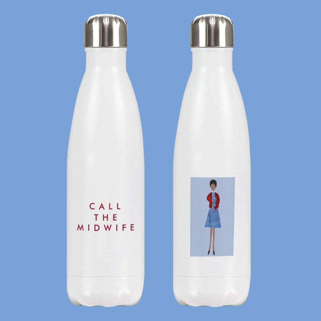 Call The Midwife "Blue Portrait" 500ml Stainless Steel Water Bottle – Pale Blue