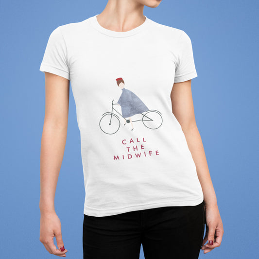 Call The Midwife "Midwife on Bicycle" 100% Cotton T-Shirt