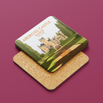 The Traitors Ardross Castle Coaster | Dave Thompson Art | Cork-Backed Drinks Mat
